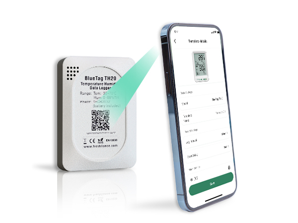 BlueTag TH20 LCD HACCP Bluetooth Регистратор данных температуры и влажности
