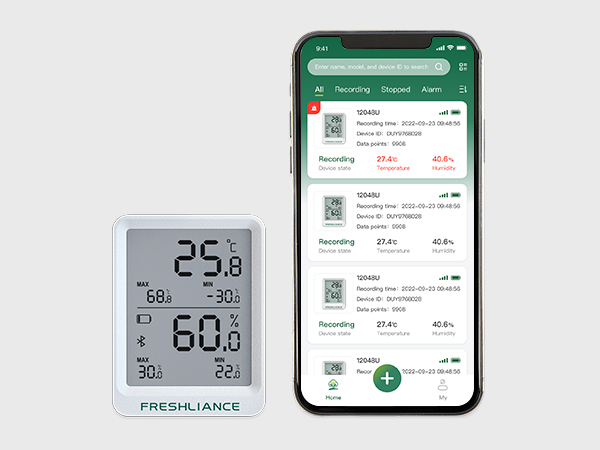 BlueTag TH20 LCD HACCP Bluetooth Регистратор данных температуры и влажности